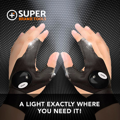 Image of SuperGloves™ LED Flashlight Gloves - A Light Exactly Where You Need it! 1 PAIR OF SUPERGLOVES,2 PAIRS OF SUPERGLOVES,4 PAIRS (BUY 3, GET 1 FREE)